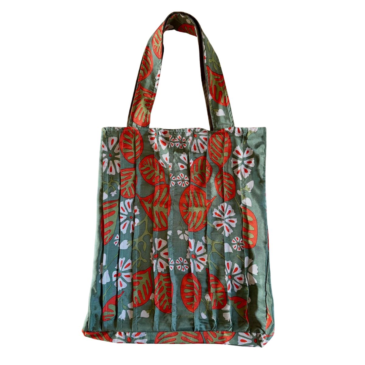 Upcycling Silk Bag Musette Tahiti Khaki