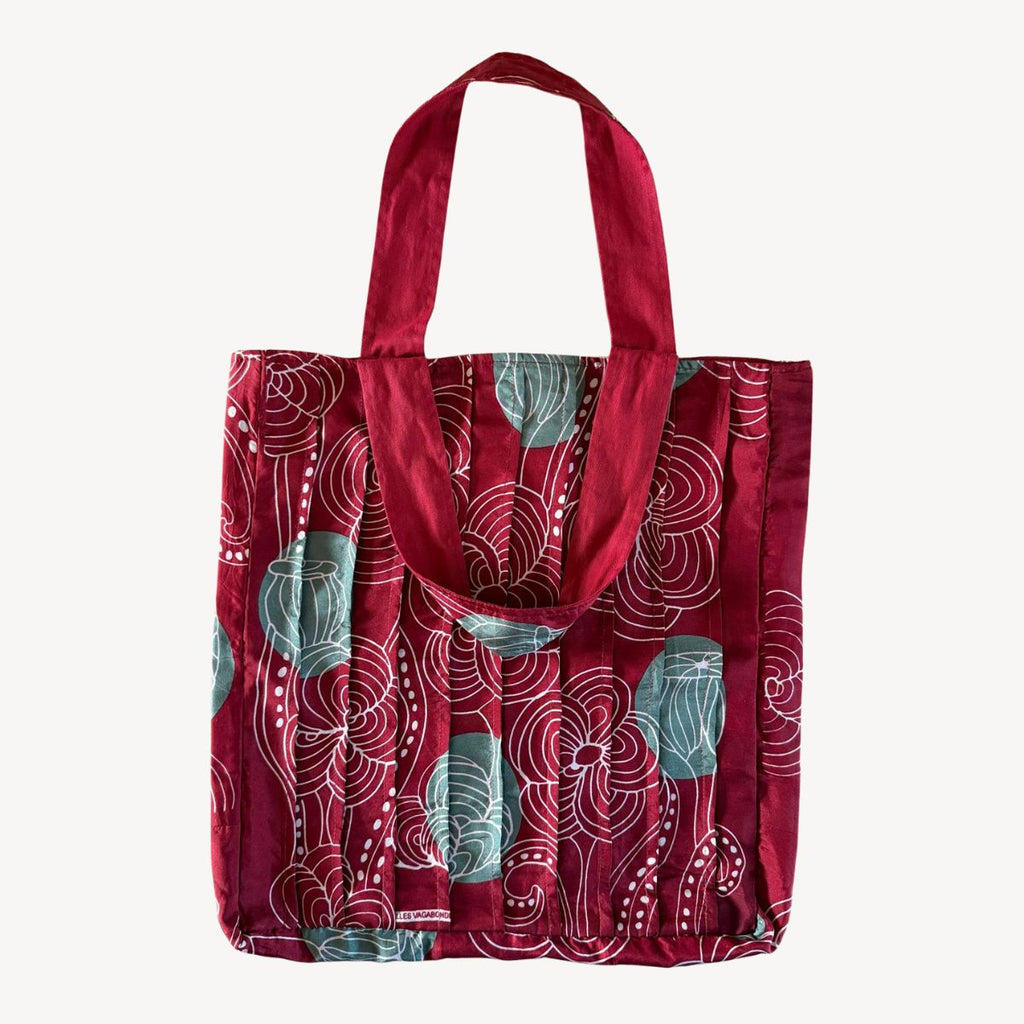 Upcycling Silk Bag Musette Mandalay Rouge