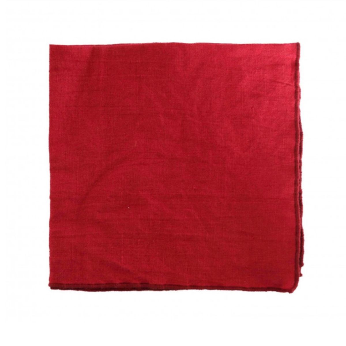 Linen Napkin - Cranberry w/ Red