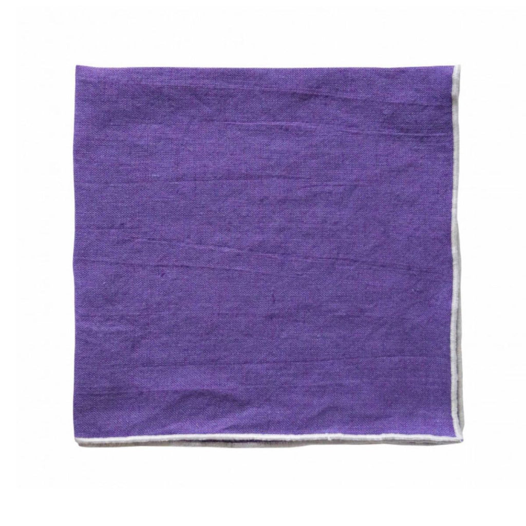 Linen Napkin - Dark Purple w/ White