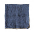 Linen Napkin - Denim Navy Blue w/ Natural