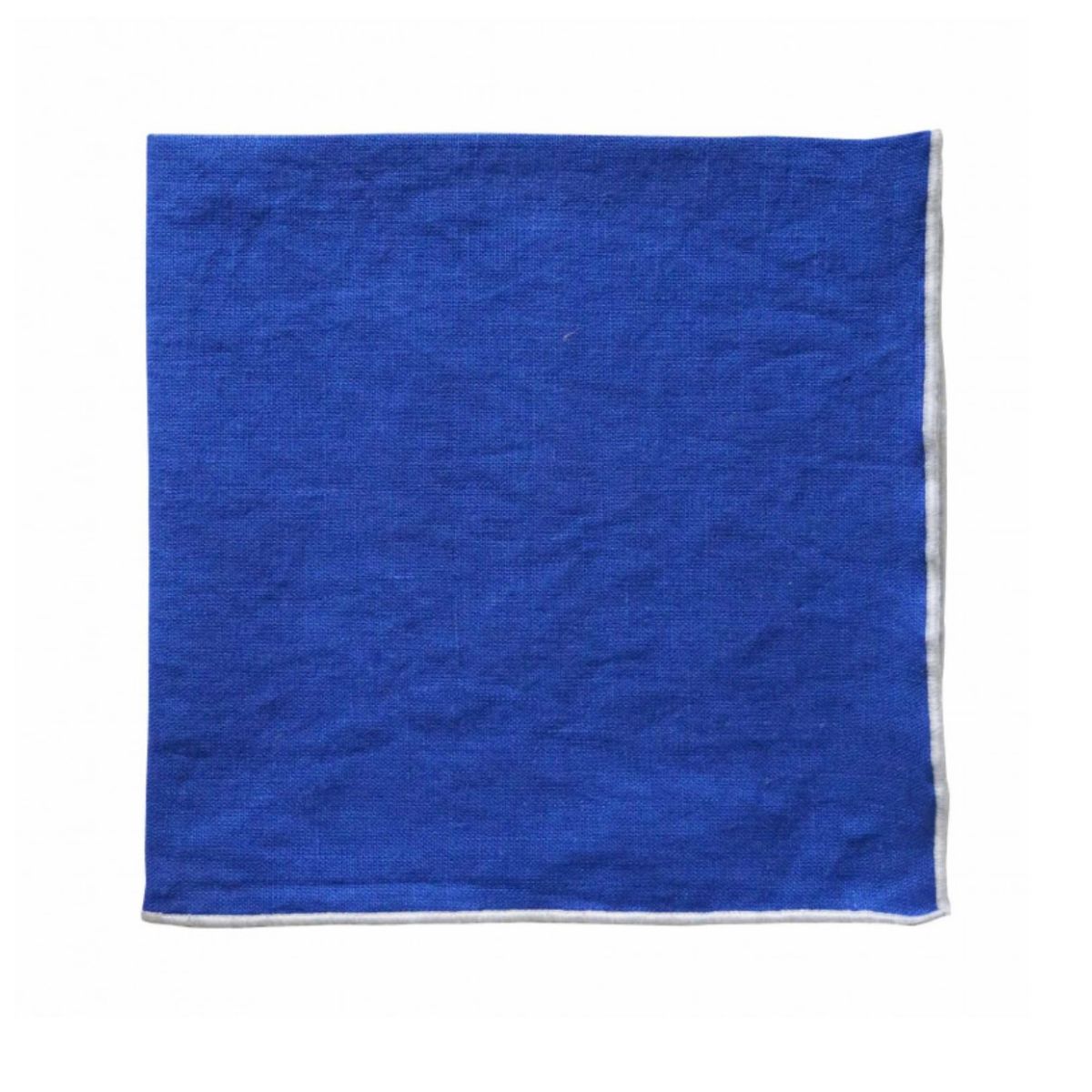 Linen Napkin - Electric blue w/ white edge