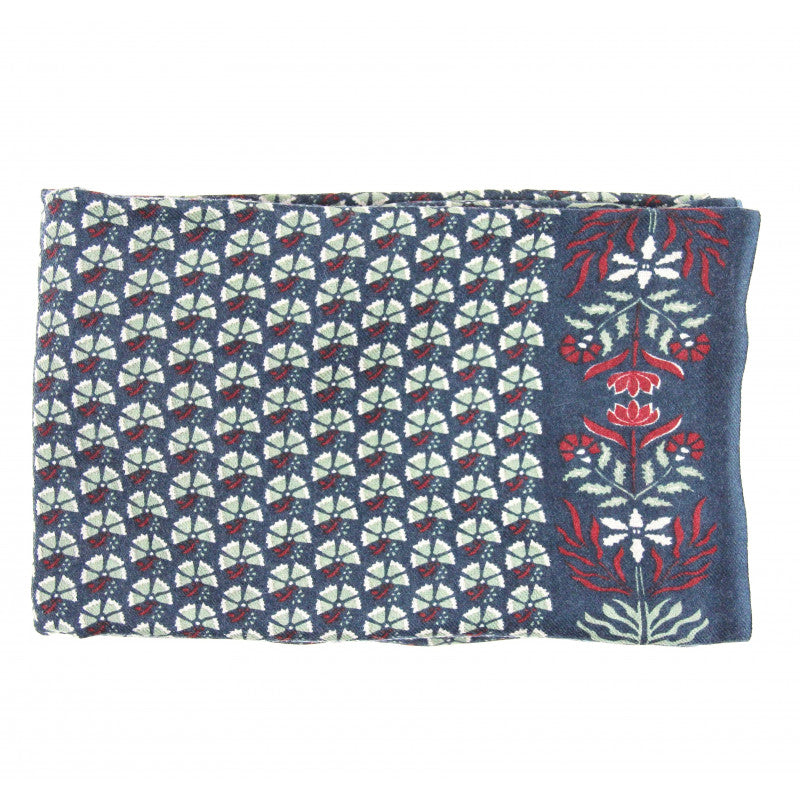 Marigold Navy Wool Scarf