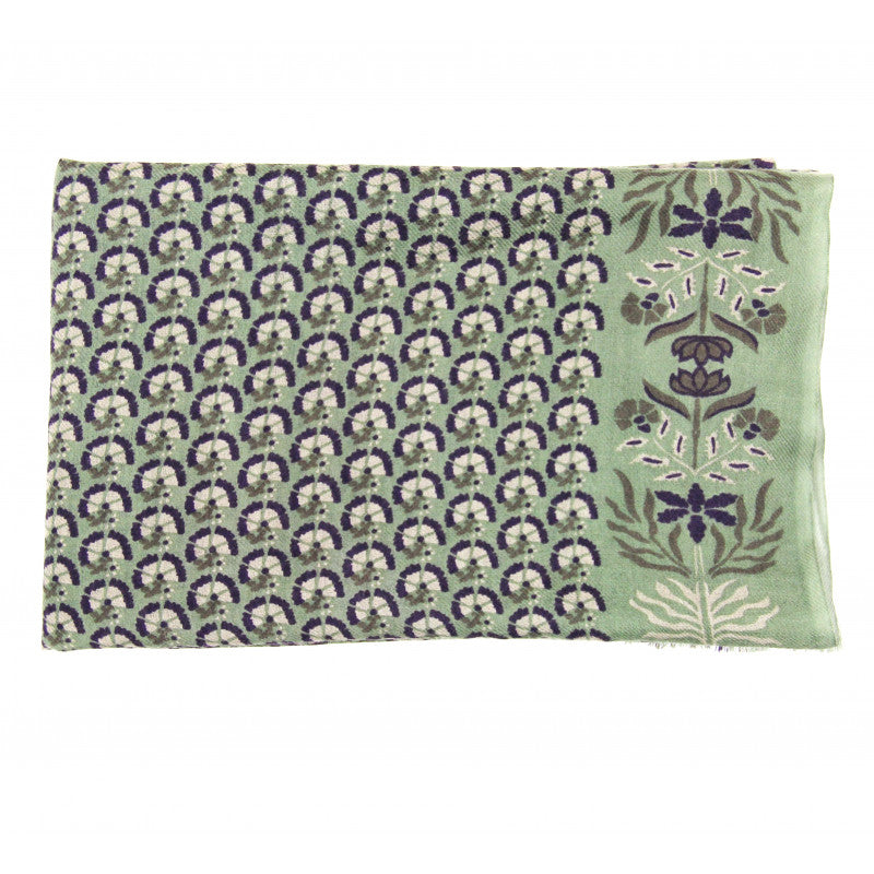 Marigold Green Wool Scarf